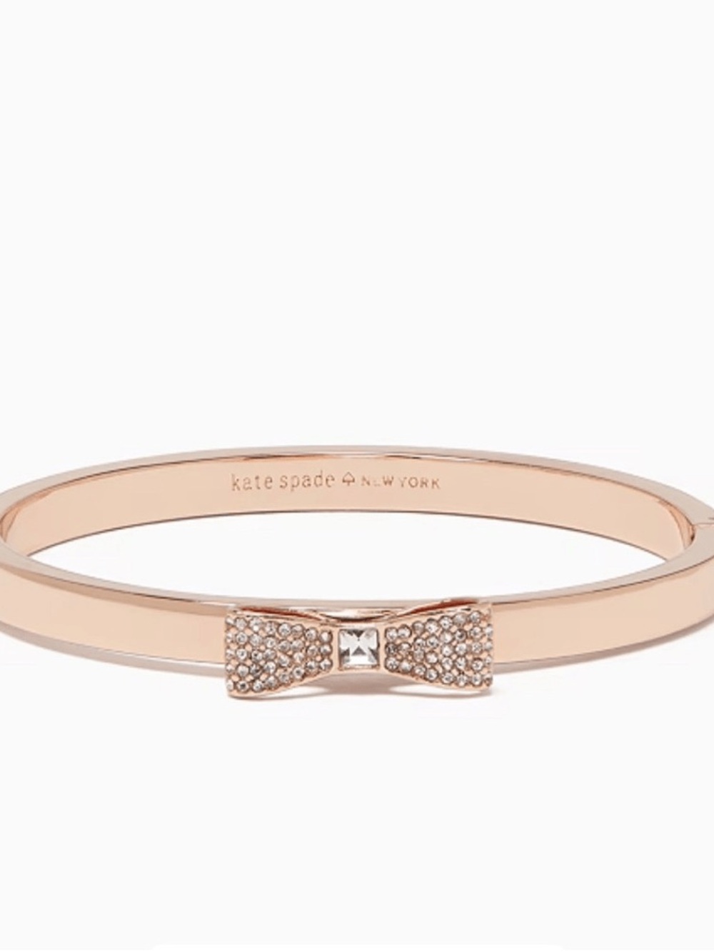 kate spade rose gold bow pavé bangle bracelet